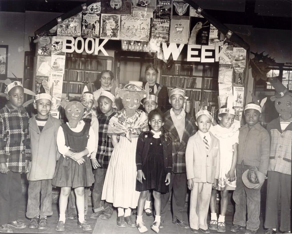 Photo of students dressed up for Book Week at the Gainsboro Library