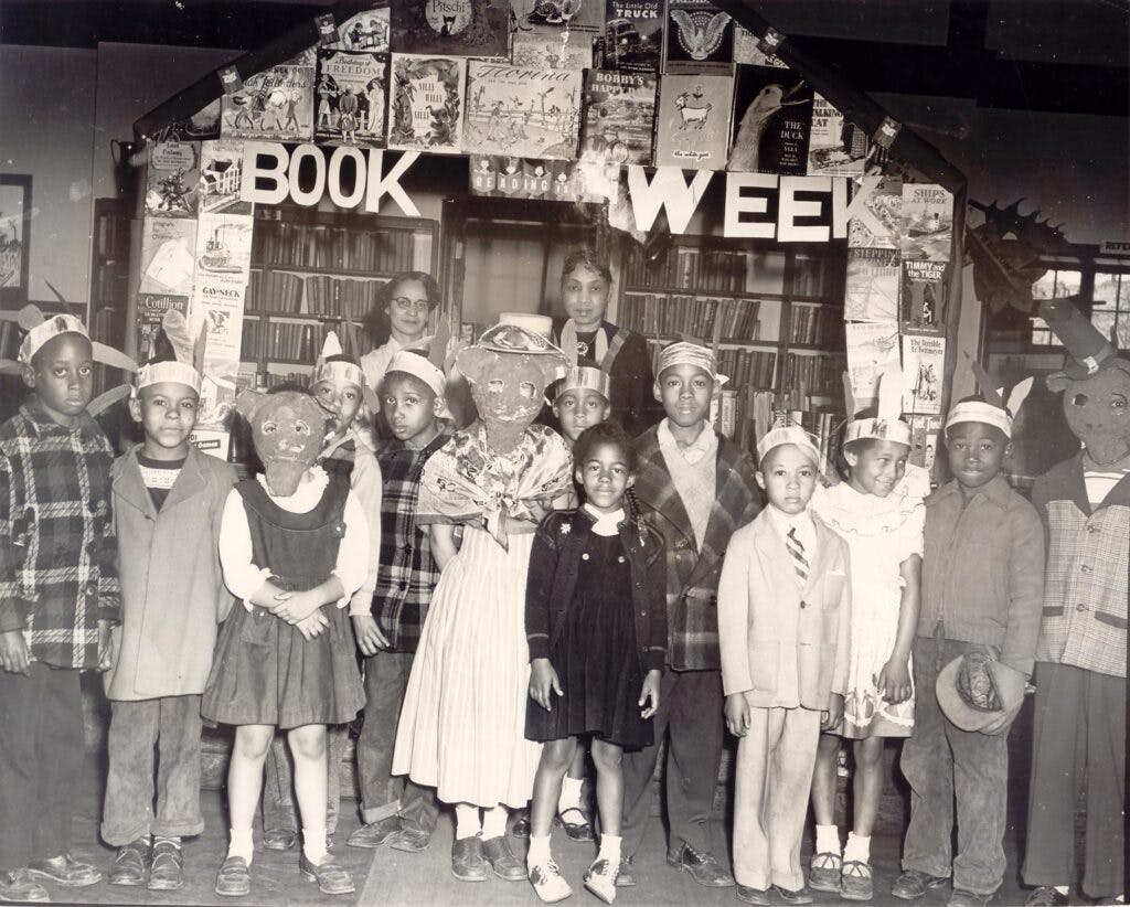 Photo of students dressed up for Book Week at the Gainsboro Library