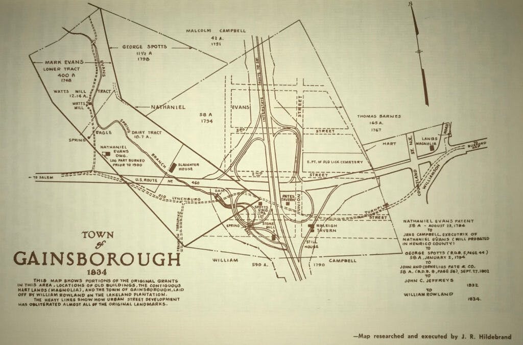A map of the town of Gainsborough in 1934