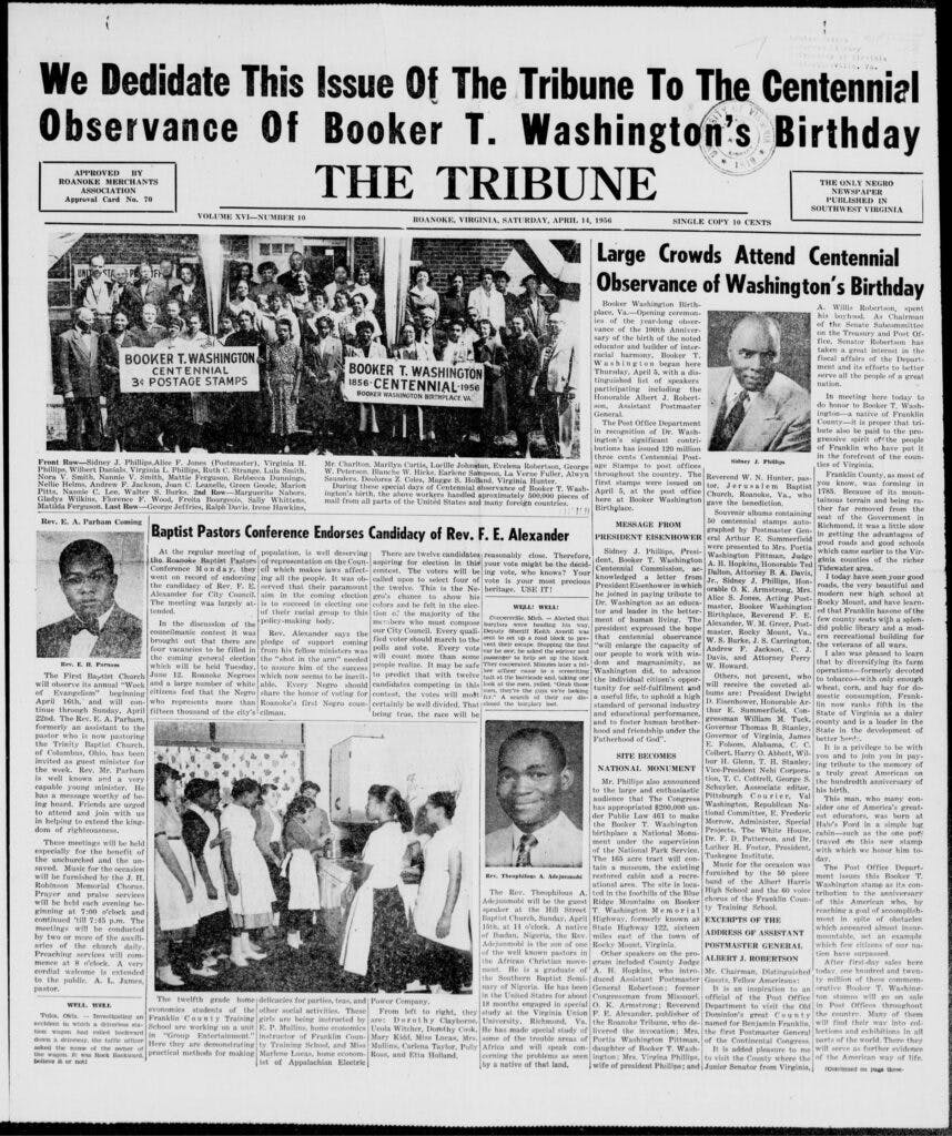 Photo of Front Page of the April 14, 1956