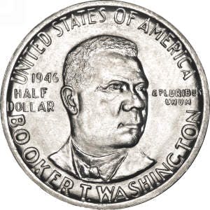 Half Dollar Coin with Booker T Washington on the front